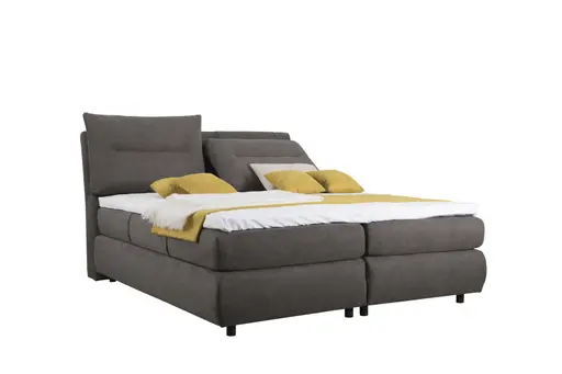 Boxspringbett Edela - Liegefläche 180x200 cm, Stoff, Anthrazit