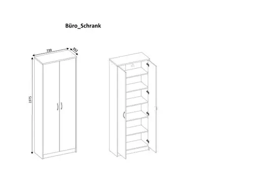 Hochschrank - B ca. 72 cm, Sonoma Eiche Nachbildung