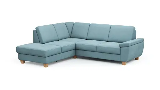 Ecksofa Sommerville - Ecke links mit 2,5-Sitzer, Stoff, Hellblau