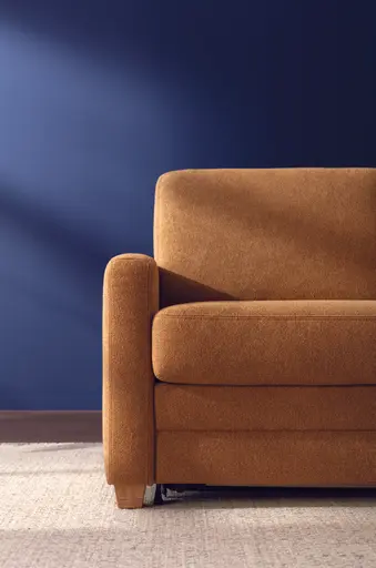 Sofa Lakeville 1 - inkl. Schlaffunktion, Gestell schwarz, Stoff, Senfgelb