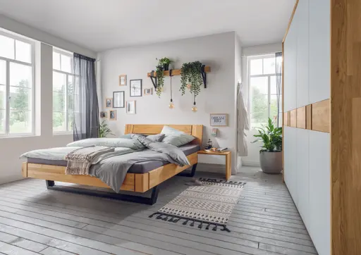 Anstellnachtkonsole New Jersey - Links, Wildeiche massiv geölt, Weißglas