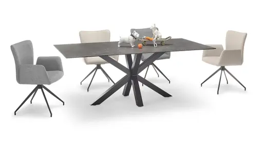 Esstisch ABBIGAIL - LB ca. 160x90 cm, Schwarz