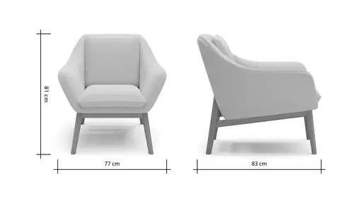 Sessel Karasu - Posh, Stoff, Creme