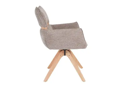 Armlehnstuhl MAROU - drehbar, Stoff, Braun