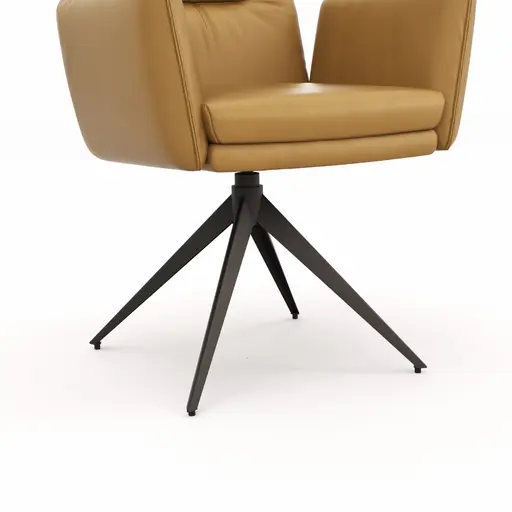 Armlehnstuhl Coscino - Leder, Kurkuma