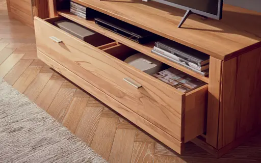 Wohnwand Faro Plus - BHT ca. 353x213x56 cm, Kernbuche massiv