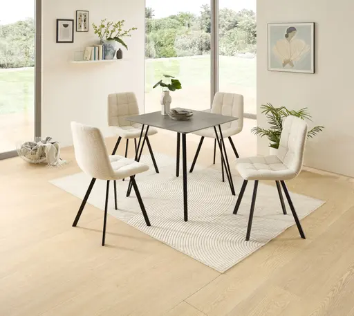 Stuhl - Stoff, Beige