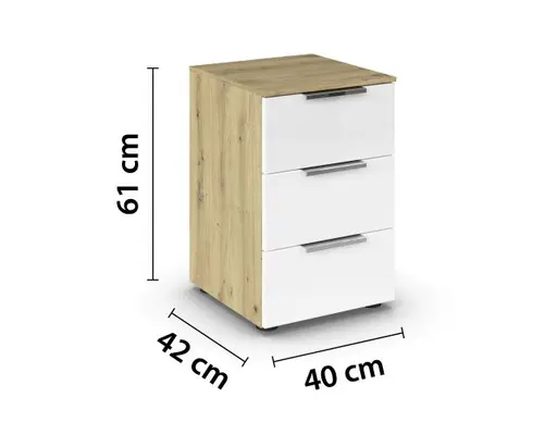 Nako RIPP- Eiche Dekor, Glas, Weiß