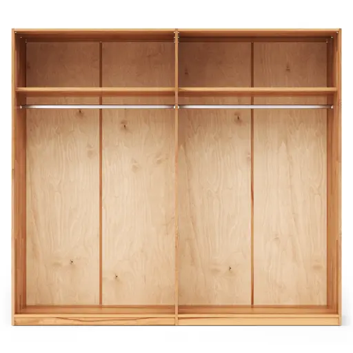 Drehtürenschrank Tigris - B. ca. 240 cm, Kernbuche massiv, geölt