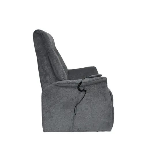 TV-Sessel MAILO - Aufstehhilfe, Relaxfunktion, Kopfteilverstellung, Stoff, Dunkelgrau