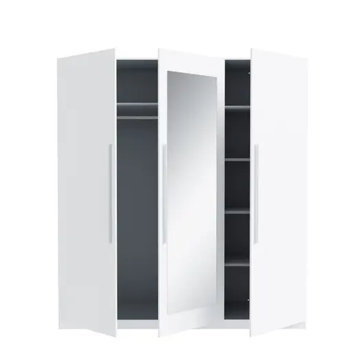 Drehtürenschrank FADI- B ca. 180 cm, Weiß