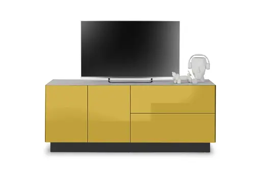 Lowboard - B ca. 181 cm, Goldgelb, Keramikoptik