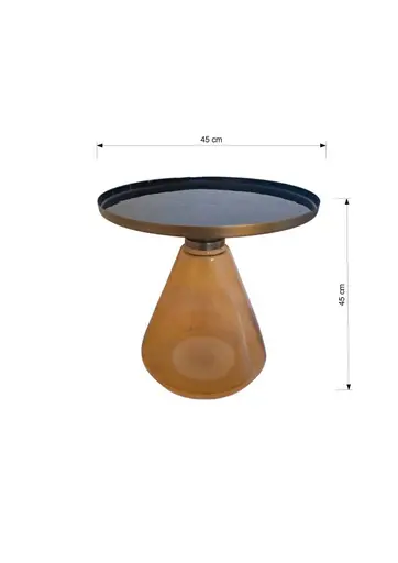 Beistelltisch - Ø/H ca. 45x45 cm, Schwarz, Braun