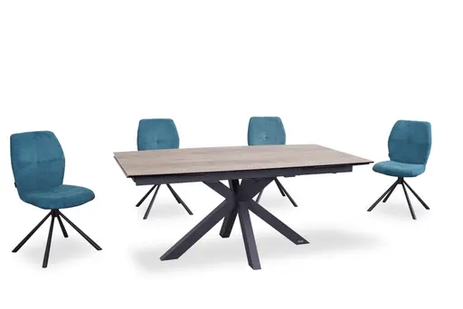 Stuhl MANOA - drehbar, Stoff, Petrol