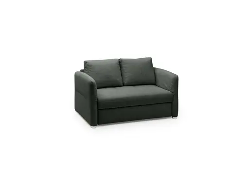 Sofa JORDEN - 1,5-Sitzer inkl. Schlaffunktion mit Bettkasten, verstellbare Armlehnen, Stoff, Dunkelgrau