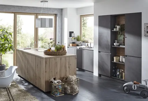 Inselküche 52.210 GL 1 520, Beton Schiefergrau Nachbildung