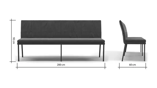 Polsterbank Salamanca - Breite ca. 200 cm, Stoff, Olive