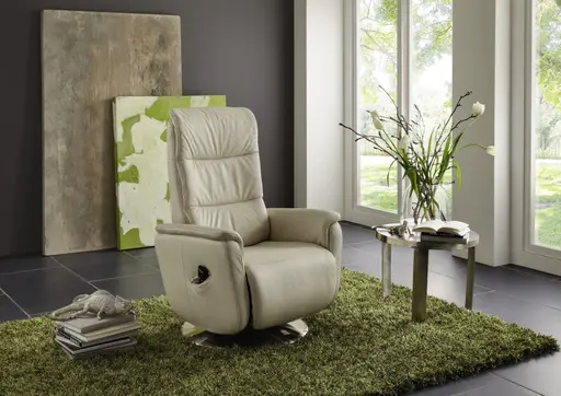 Sessel - Relaxfunktion motorisch, Leder Ecru