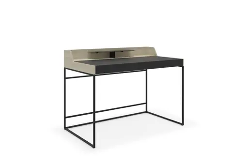 Schreibtisch - Eiche, Milk, Lack, Dunkelgrau