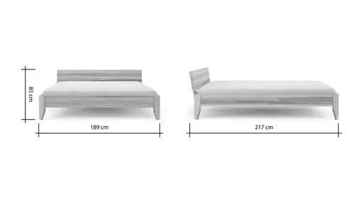 Bettgestell 1660 - Liegefläche ca. 180x200 cm, Kernbuche massiv, geölt