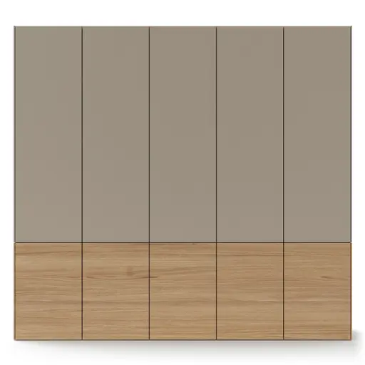 Drehtürenschrank Matera - BHT ca. 251x235x60 cm, Lack Matt, Kaschmir, Eiche, Milk