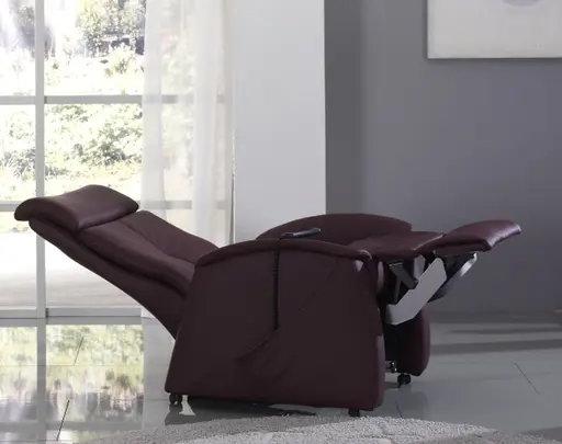 Fernsehsessel EM Bremen - Relaxfunktion (1-motorisch), Leder, Burgund