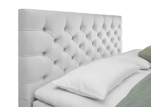 Boxspringbett SANDRIN E- Liegefläche ca. 180x200 cm, Stoff, Hellgrau