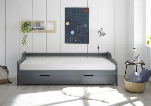 Tandemliege - Liegeflächen ca. 90x200 cm, Grau