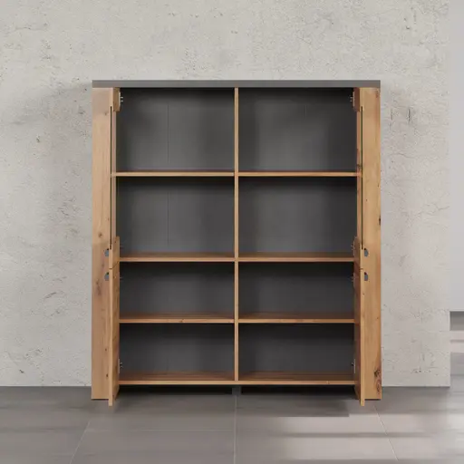 Highboard - Eiche Dekor, Graphit