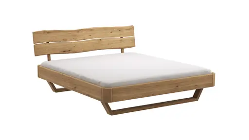 Bettgestell 1660 - Liegefläche ca. 180x200 cm, Wildeiche geölt, sandgestrahlt