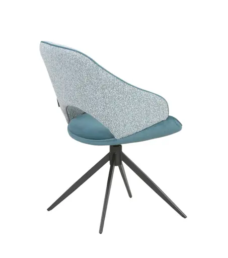 Stuhl MERIEM - drehbar, Stoff, Blau