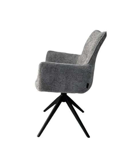 Armlehnstuhl MILENA - drehbar, Stoff, Silberfarben