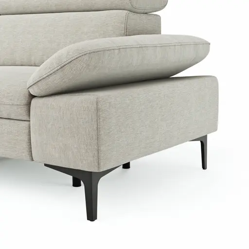 Ecksofa Felipa - Ecke links mit 2,5-Sitzer inkl. Armlehne verstellbar und Rückenlehne/Sitztiefe verstellbar (motorisch), Stoff, Natur