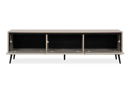 Lowboard - B ca. 175 cm, Sand, Schwarz