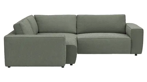 Ecksofa Lilaia - 1,5-Sitzer Tief, Ecke, 2-Sitzer rechts, Stoff, Olivgrün