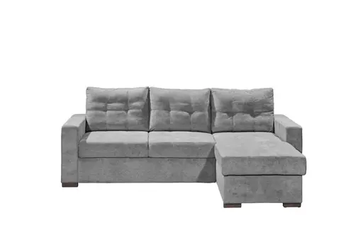 Schlafsofa - 2-Sitzer, Ecke rechts inkl. Schlaffunktion und Bettkasten, Stoff dunkelgrau