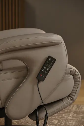 Relaxsessel Sitz.Konzept 4.0 - Größe XL, Fußteil/Kopfteil und Rückenlehne verstellbar (motorisch) mit Aufstehhilfe, Leder, Grau