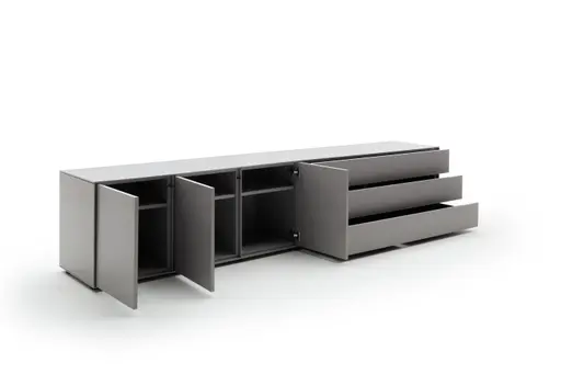 Lowboard Casello - BHT ca.270x56x47 cm, Lack Matt, Kristallgrau