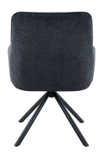 Armlehnstuhl - drehbar, Leder & Stoff, Schwarz