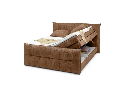 Boxspringbett- Liegefläche ca. 180x200 cm, Stoff, Terracotta