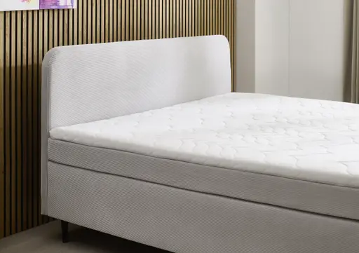 Boxspringbett- Liegefläche ca. 180x200 cm, Stoff, Silber