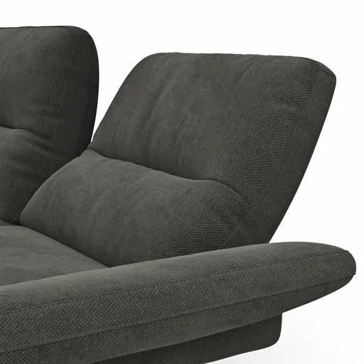 Ecksofa  Alexander - Longchair links mit 3-Sitzer inkl. Kopfstütze/Armlehne verstellbar, Stoff, Braungrün