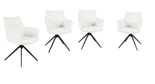 Armlehnstuhl MAIKE - drehbar, Stoff, Weiß