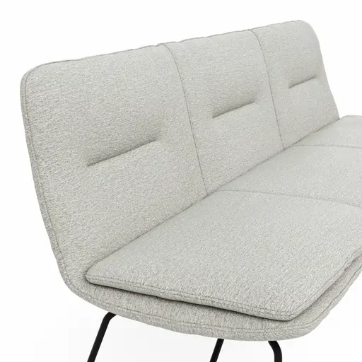 Polsterbank Macano - B ca. 180 cm, Stoff, Hellgrau