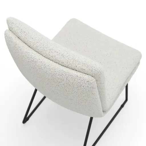 Stuhl Jukka - Stoff, Champagner, Kufen, Schwarz