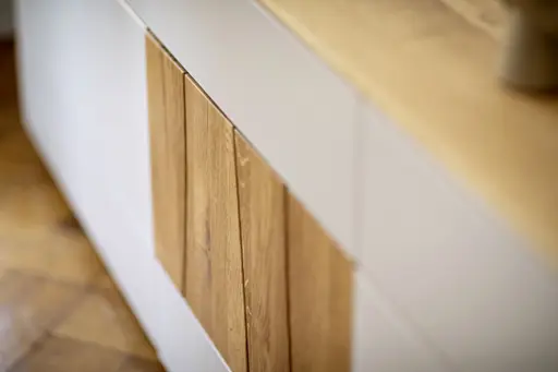 Sideboard Mileto - BHT ca. 234x65x46 cm, MDF, Lichtgrau, Naturdesign