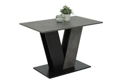 Esstisch - LB ca. 110x70 cm, Betonoptik, Schwarz