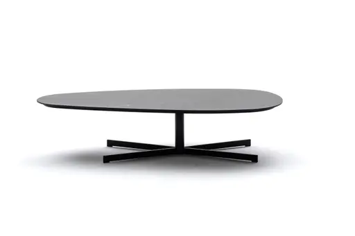 Couchtisch Eir - LBH ca. 58x118x28 cm, Keramik, Schwarz