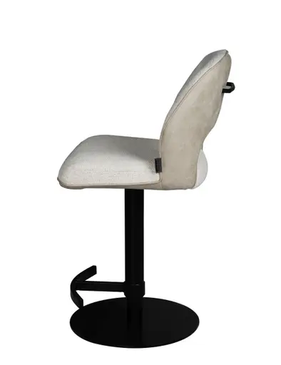 Barhocker MAILE - drehbar, höhenverstellbar, Stoff, Creme