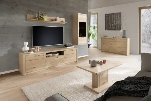 Wandboard - B ca. 150 cm, Eiche Nachbildung, Eiche massiv geölt